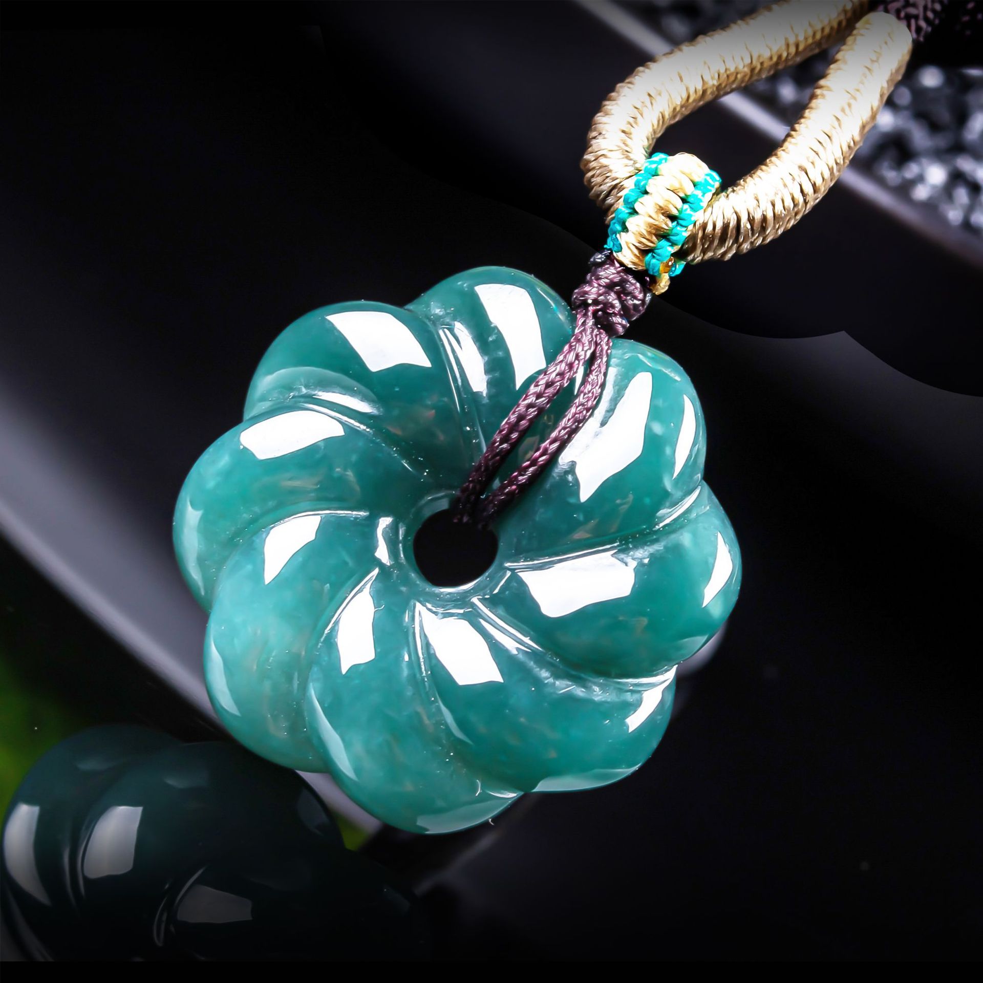 Women Accessories Gift - 천연 버마산 비취 꽃 모양 펜던트