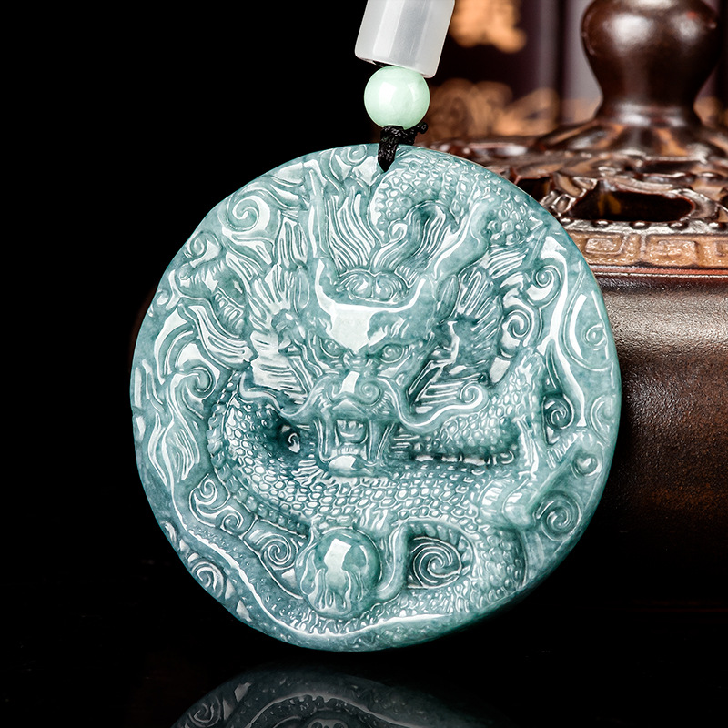 Women Accessories Gift - 버마산 경옥 드래곤 펜던트 목걸이 여성용