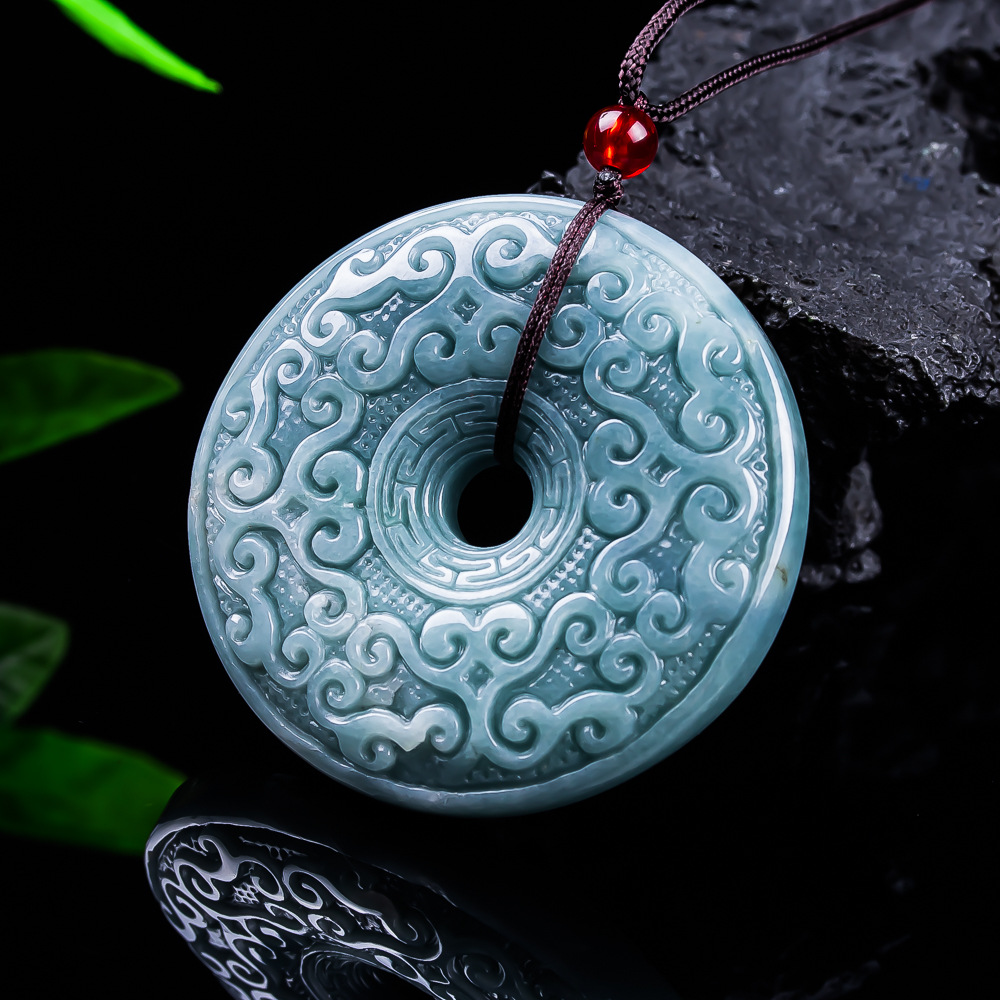 Women Accessories Gift - 천연 버마산 경옥 꽃 펜던트 목걸이