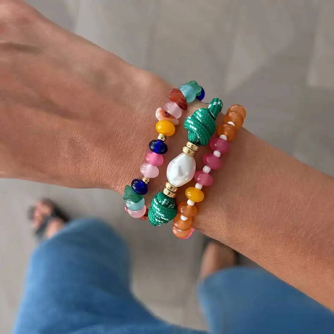 Resin Bangle Bracelet - KunJoe 3 개/대 다채로운 멀티 컬러