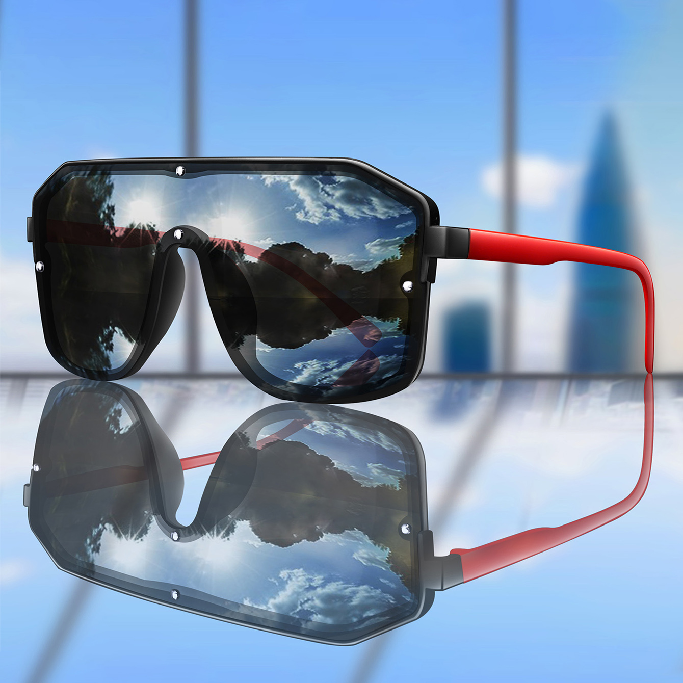 Sunglasses Oversized Square - 새로운 브랜드 스퀘어 빅 프레임 선글라스