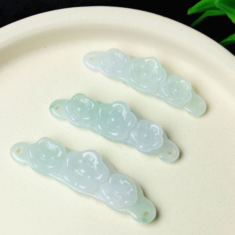 Women Accessories Gift - 1pc 천연 경옥 에메랄드 꽃 핸드