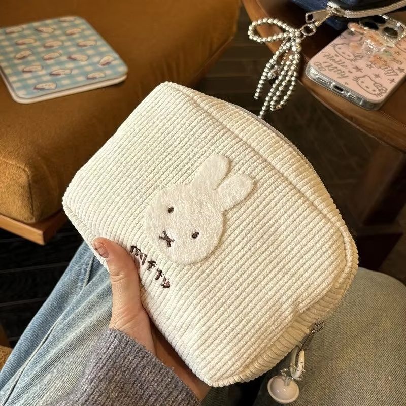 Women'S Vanity Accessories - Miffy Kawaii 코듀로이 화장품 가방 대용량