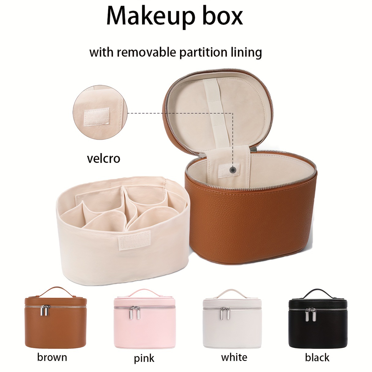 Women Accessories Organizer - 대용량 PU 가죽 메이크업 가방 휴대용