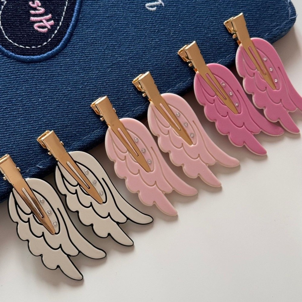 Women Accessories Online - 2개입 크리스탈 라인스톤 흔적없는 헤어 클립