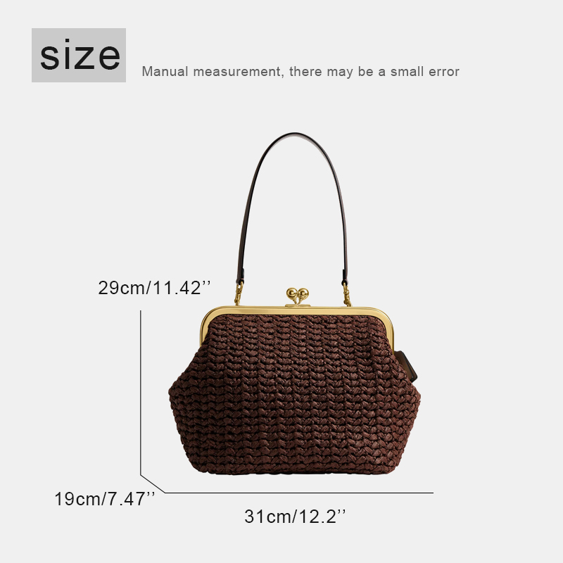 손으로 짠 키스락 프레임 숄더 라피아 클립 스트로 비치 - Women'S Accessories Purse 리뷰 및 가격