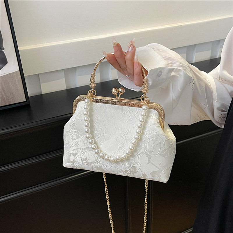 빈티지 클래식 레이스 가방 진주 이브닝 백 웨딩 쉘 잠 - Women'S Accessories Purse 리뷰 및 가격