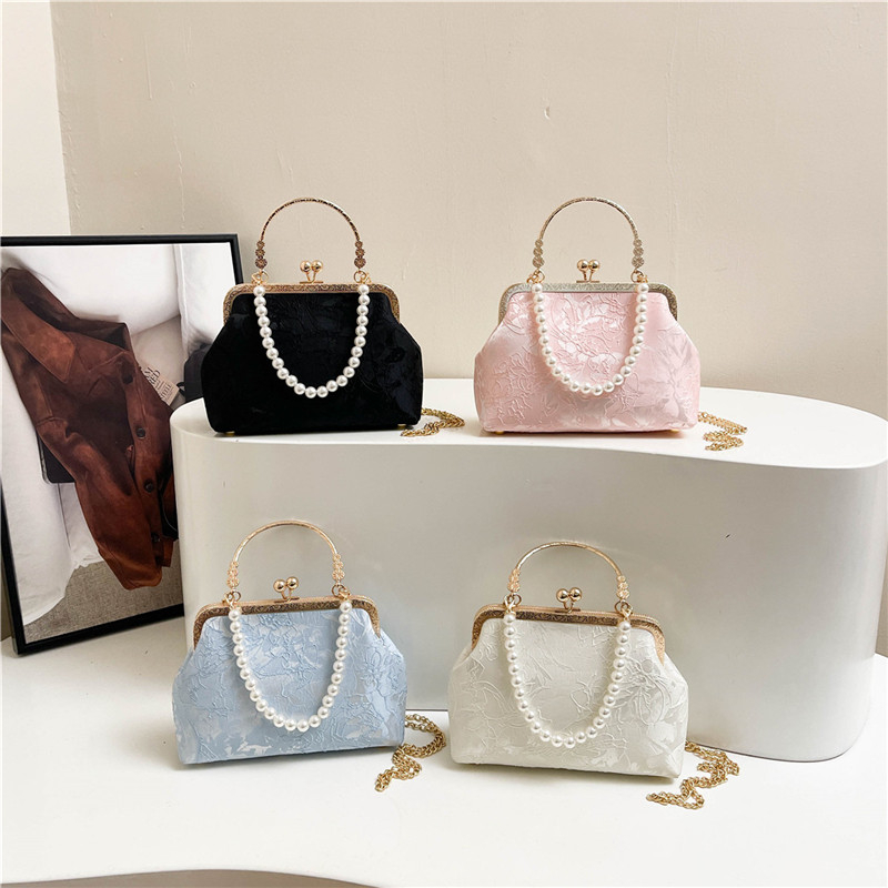 빈티지 클래식 레이스 가방 진주 이브닝 백 웨딩 쉘 잠 - Women'S Accessories Purse 리뷰 및 가격