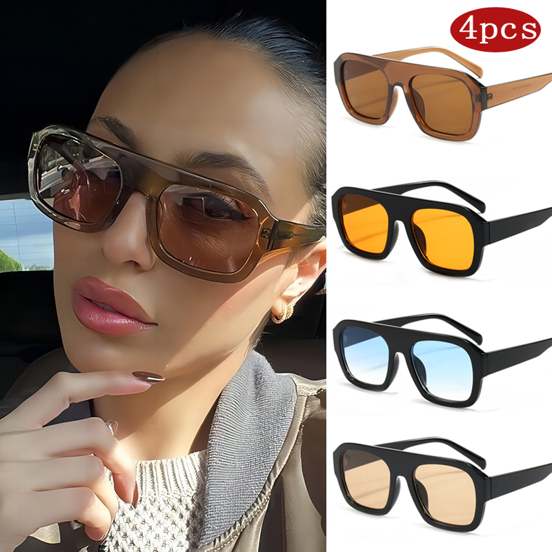 자동차 선글라스 1/4pcs 트렌디한 오버사이즈 여성  - Sunglasses Oversized Square 리뷰 및 가격