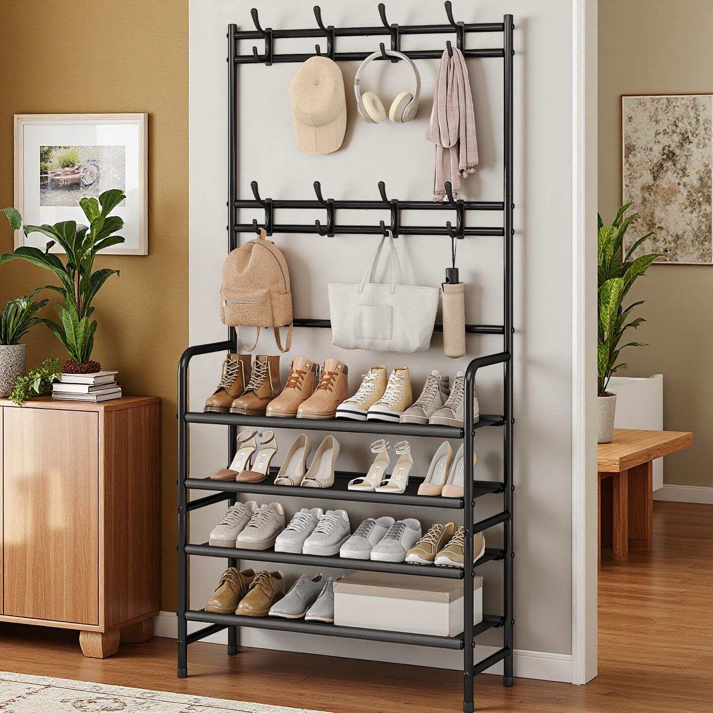 SUOERNUO 메탈 4단 신발 정리대 - 8개의 후크 - Women'S Accessories Rack Room Shoes 리뷰 및 가격