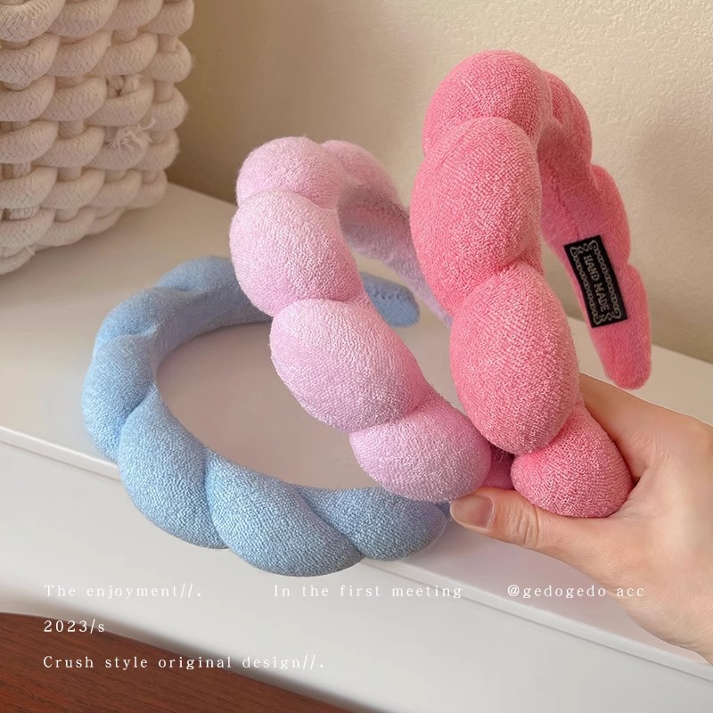 여성을위한 레트로 푹신한 헤어 밴드 스폰지 머리띠 벨벳 - Women Accessories Online 리뷰 및 가격