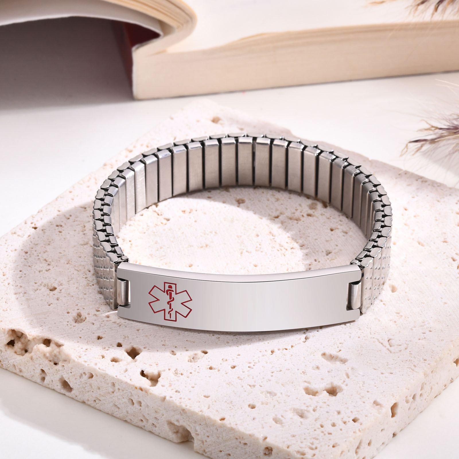 Vnox 여성용 스테인레스 스틸 의료 경고 스트레치 조 - Resin Bangle Bracelet 리뷰 및 가격