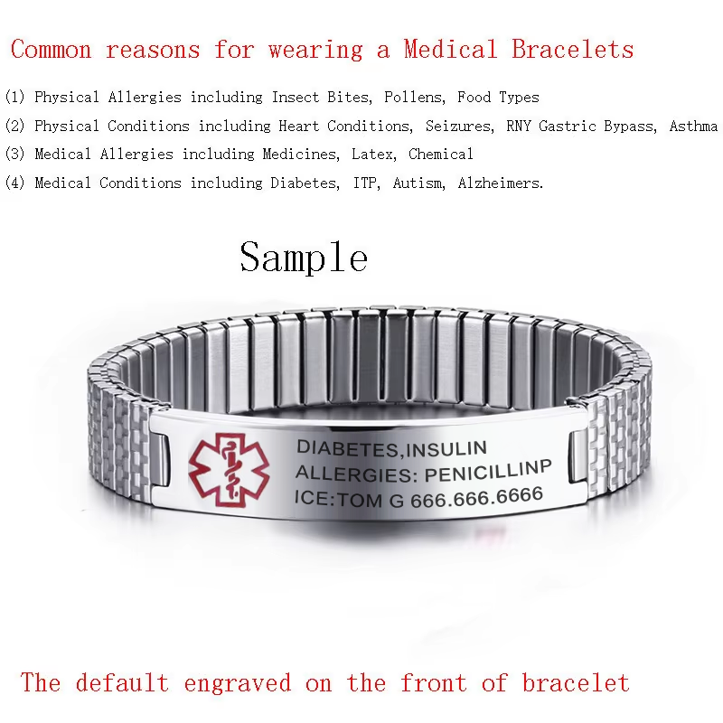 Vnox 여성용 스테인레스 스틸 의료 경고 스트레치 조 - Resin Bangle Bracelet 리뷰 및 가격