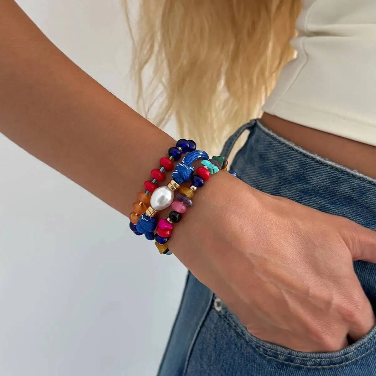 KunJoe 3 개/대 다채로운 멀티 컬러 수지 비드  - Resin Bangle Bracelet 리뷰 및 가격