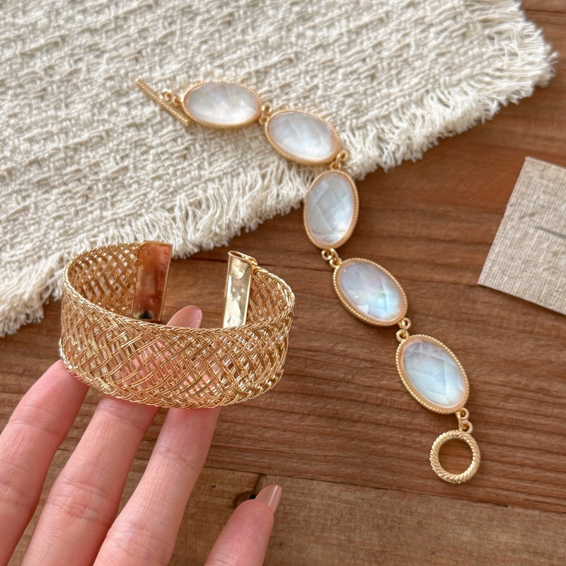 보헤미안 스타일 레진 오벌 팔찌 미니멀리스트 유니크 디 - Resin Bangle Bracelet 리뷰 및 가격