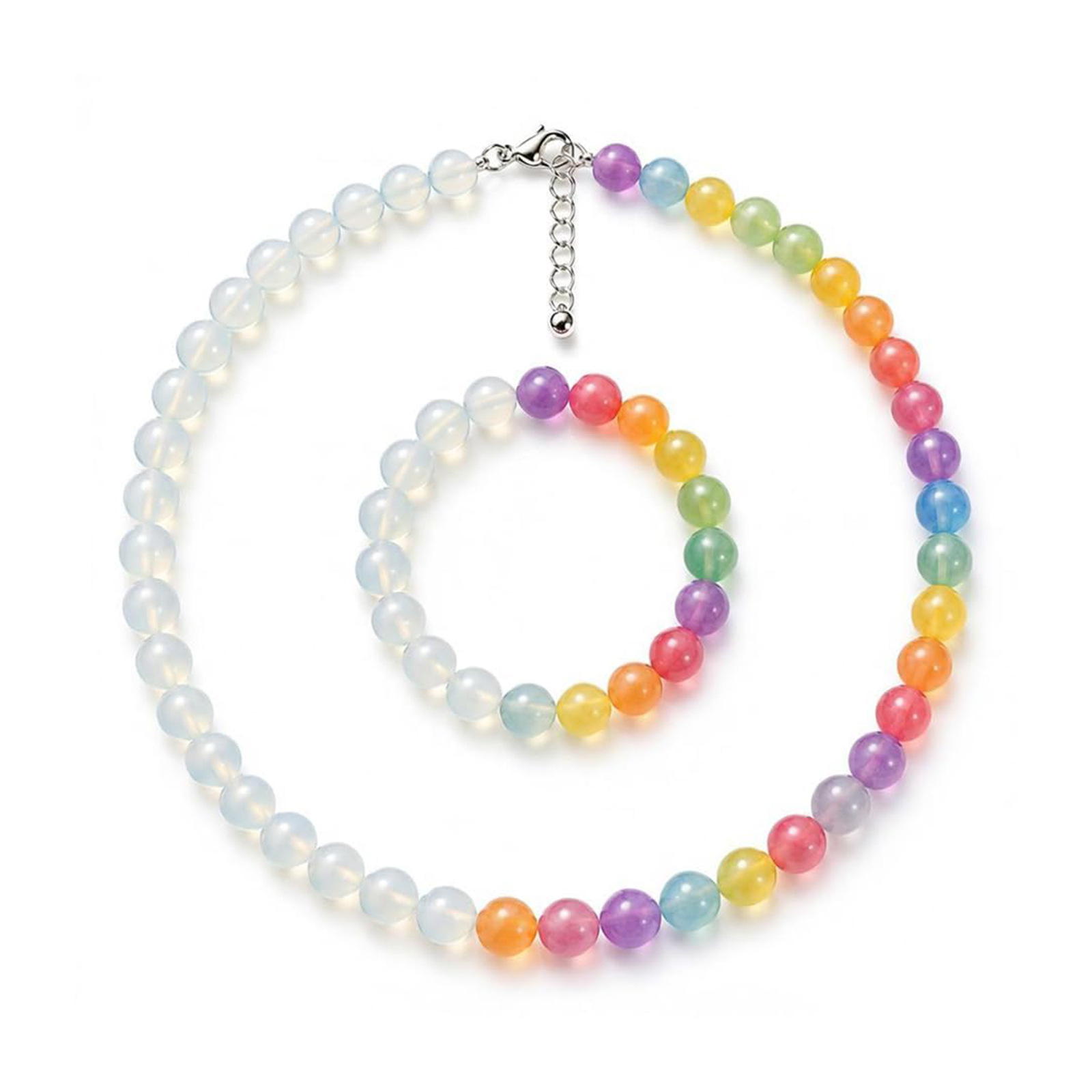 도파민 색상 변화 비즈 목걸이 팔찌 세트, 무작위 색상 - Resin Bangle Bracelet 리뷰 및 가격