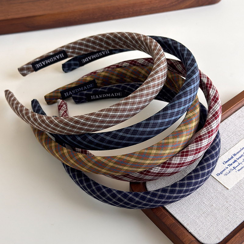 여성용 빈티지 머리띠 여자 대학 스타일 격자 무늬 헤어 - Women Accessories Online 리뷰 및 가격