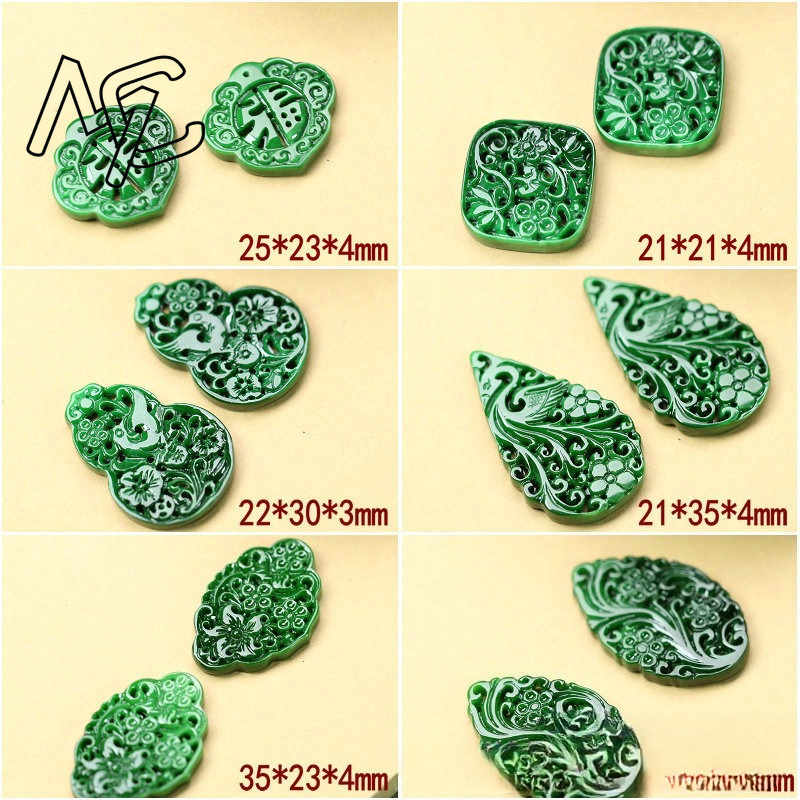 2pcs DIY 천연 드라이 그린 에메랄드 할로우 아웃 - Women Accessories Gift 리뷰 및 가격