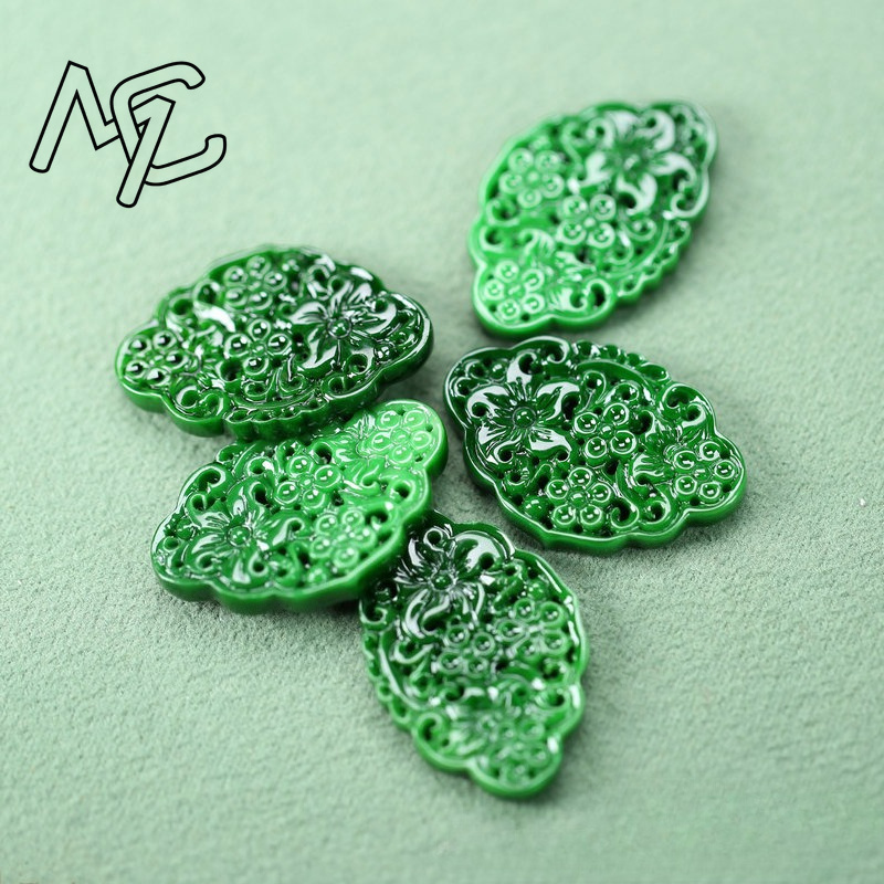 2pcs DIY 천연 드라이 그린 에메랄드 할로우 아웃 - Women Accessories Gift 리뷰 및 가격