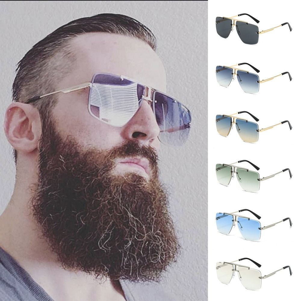 1pc 대형 더블 브릿지 선글라스 Frameless S - Sunglasses Oversized Square 리뷰 및 가격