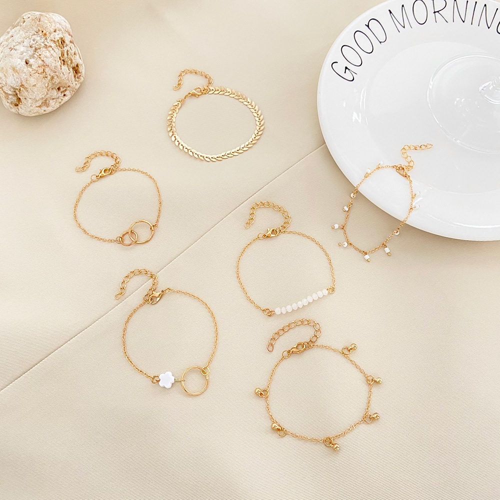 6 개 세트 골드 컬러 기하학적 팔찌 꽃 술 잎 원형  - Resin Bangle Bracelet 리뷰 및 가격