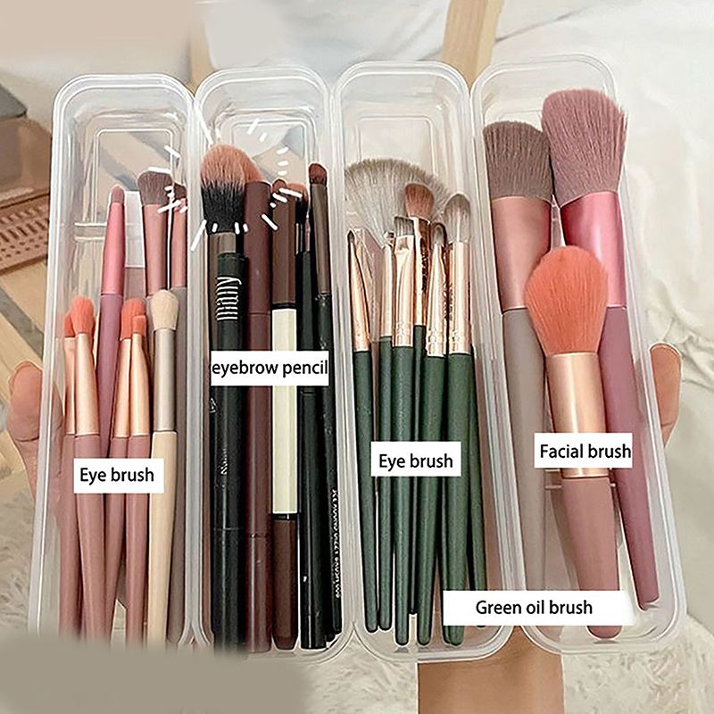 메이크업 브러쉬 주최자 투명 커버 눈썹 연필 상자 휴대 - Women Accessories Organizer 리뷰 및 가격