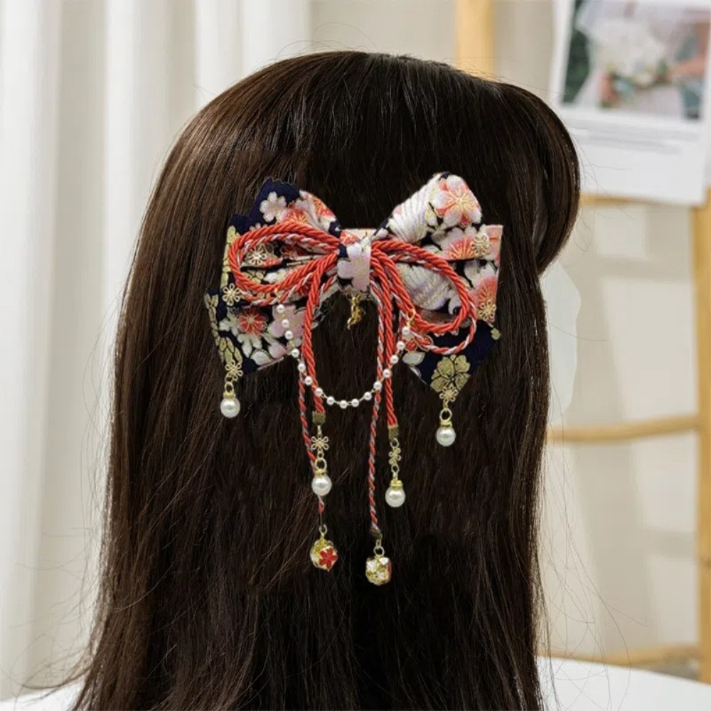 개성 있는 일본 스타일 사쿠라 리본 머리핀 레트로 스윗 - Women'S Kimono Accessories 리뷰 및 가격