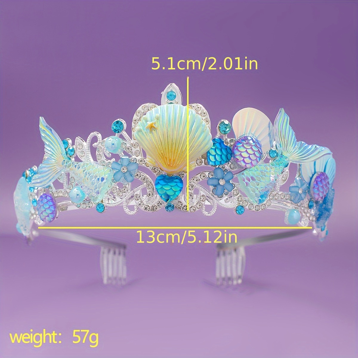 2025년 신상 인어 머리빗 왕관 오션 시리즈 합금 왕 - Women Accessories Gift 리뷰 및 가격
